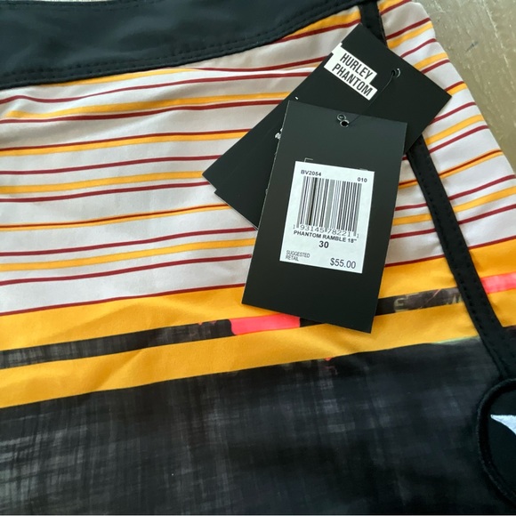 NWT Hurley Men’s Phantom 18” Boardshorts - Black - Picture 2 of 5